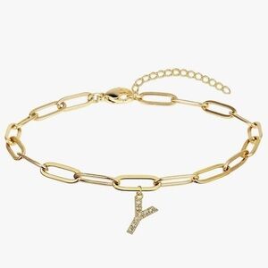 Victoria Leland Designs Gold Initial Paperclip bracelet